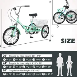 Barbella Adult Folding Tricycles Green