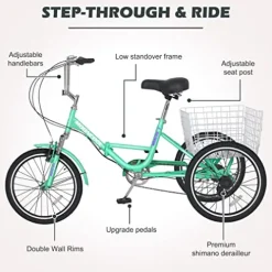 Barbella Adult Folding Tricycles Green