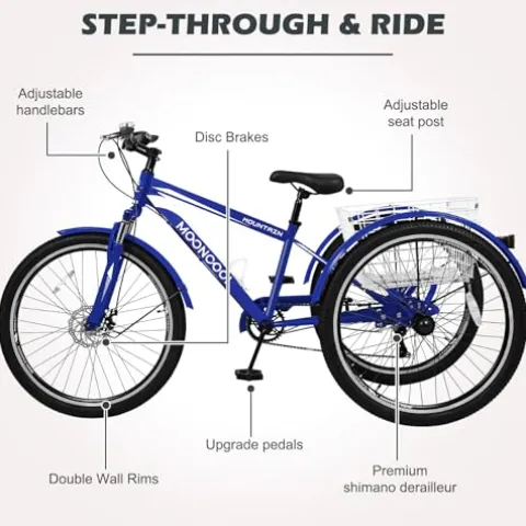 Barbella Adult Mountain Tricycle Navy-Blue