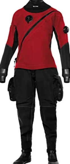 Bare Women’s X-Mission Evolution Tech Drysuit Red Medium Short