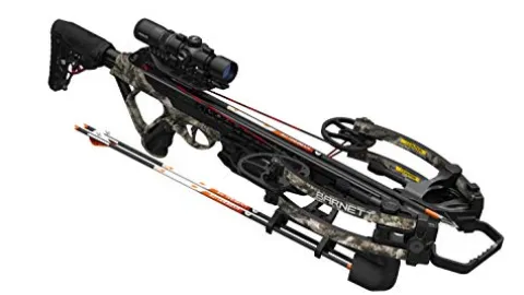 BARNETT HyperTac 420 Crossbow Package with 1.5-5×32 Scope, 3 Arrows, Quiver Mossy Oak Elements Terra