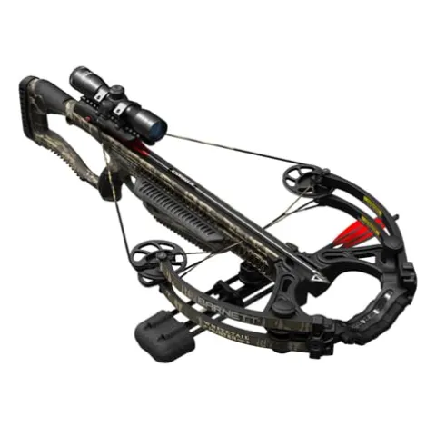 BARNETT Whitetail Hunter Crossbow with 4x32mm Scope, 2 Arrows, Lightweight Quiver Mossy Oak Bottomland