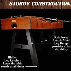 Barrington Billiards 56″ Allendale Collection Foosball Table Dark Wood Brown/Black