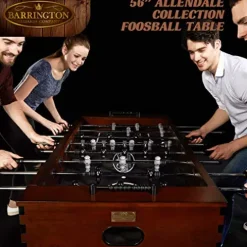 Barrington Billiards 56″ Allendale Collection Foosball Table Dark Wood Brown/Black