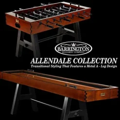 Barrington Billiards 56″ Allendale Collection Foosball Table Dark Wood Brown/Black