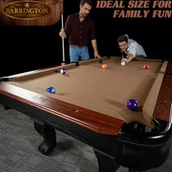 Barrington Billiards 7.5′ Belmont Drop Pocket Table Tan/Dark Wood Grain