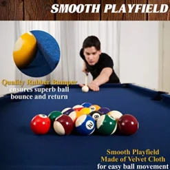 Barrington Billiards 5′ Brooks Drop Pocket Table Black/Blue/Light Wood Grain