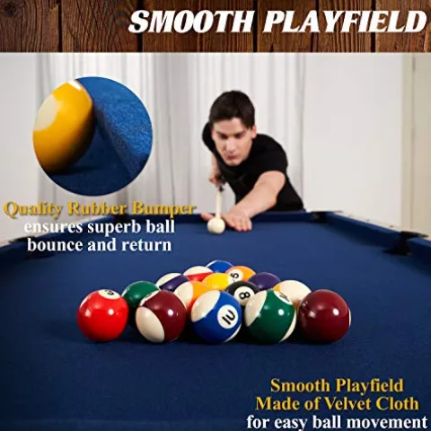 Barrington Billiards 5′ Brooks Drop Pocket Table Black/Blue/Light Wood Grain