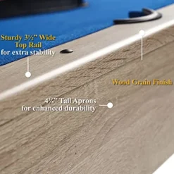 Barrington Billiards 5′ Brooks Drop Pocket Table Black/Blue/Light Wood Grain