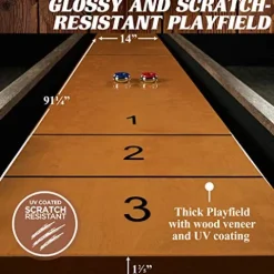 Barrington Billiards 9′ Lexington Shuffleboard Table Scratch-Resistant Wood Grain/Black