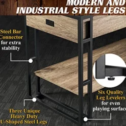 Barrington Billiards 9′ Lexington Shuffleboard Table Scratch-Resistant Wood Grain/Black