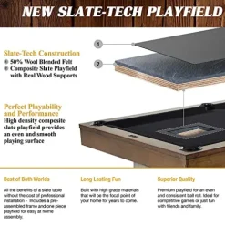 Barrington Billiards 8′ Urban Slate-Tech Pool Table Set Cement/Wood Grain/Black