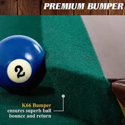 Barrington Billiards Arlington Slate-Tech Pool Table Dark Wood Grain/Green