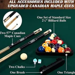 Barrington Billiards Arlington Slate-Tech Pool Table Dark Wood Grain/Green