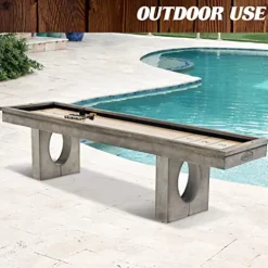 Barrington Billiards Aurora Outdoor Shuffleboard Table Gray/Light Wood Grain