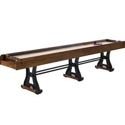 Barrington Billiards Coventry Shuffleboard Table Gray/Light Wood Grain/Dark Wood Grain