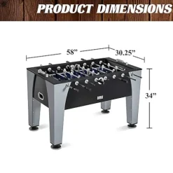 Barrington Billiards Foosball Table 58″ Irvine Black/Grey