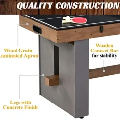 Barrington Billiards 3-in-1 Combination Game Table 54″ Wood Grain/Concrete