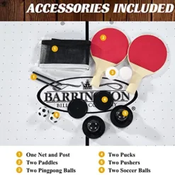 Barrington Billiards 3-in-1 Combination Game Table 54″ Wood Grain/Concrete