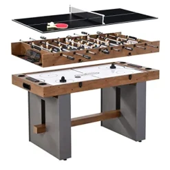 Barrington Billiards 3-in-1 Combination Game Table 54″ Wood Grain/Concrete
