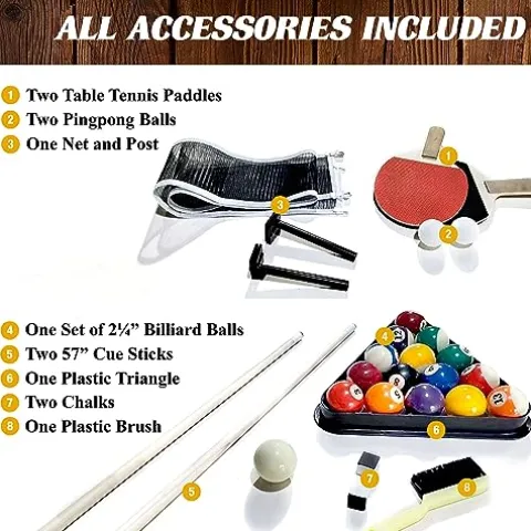 Barrington Billiards Monteray 7’ Drop Pocket Pool Table 3-in-1 Dining Top Table Tennis Gray/Black