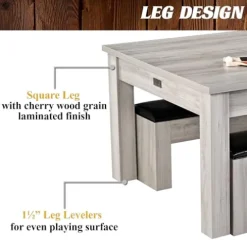 Barrington Billiards Monteray 7’ Drop Pocket Pool Table 3-in-1 Dining Top Table Tennis Gray/Black