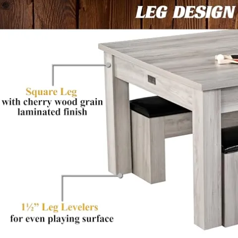 Barrington Billiards Monteray 7’ Drop Pocket Pool Table 3-in-1 Dining Top Table Tennis Gray/Black