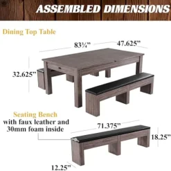 Barrington Billiards Monteray 7’ Drop Pocket Pool Table 3-in-1 Dining Top & Table Tennis Brown/Black