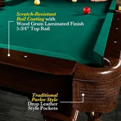 Barrington Billiards Pool Table Set Green/Dark Wood Grain