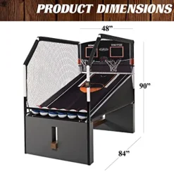 Barrington Billiards Urban Arcade Basketball Game with Electronic Scoring Black/White/Orange/Cement/Woodgrain