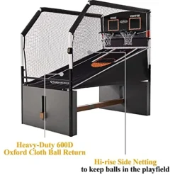 Barrington Billiards Urban Arcade Basketball Game with Electronic Scoring Black/White/Orange/Cement/Woodgrain
