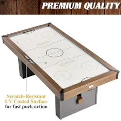 Barrington Billiards Urban 7′ Air Hockey Table with Pusher & Puck Set Brown/Gray