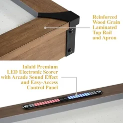 Barrington Billiards Urban 7′ Air Hockey Table with Pusher & Puck Set Brown/Gray