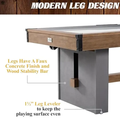 Barrington Billiards Urban 7′ Air Hockey Table with Pusher & Puck Set Brown/Gray