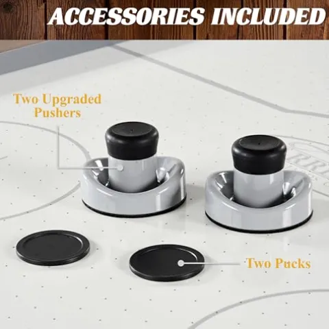 Barrington Billiards Urban 7′ Air Hockey Table with Pusher & Puck Set Brown/Gray