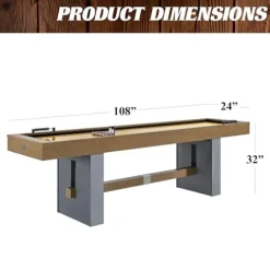 Barrington Billiards Urban Shuffleboard Table Gray/Brown