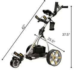 BAT-CADDY ELECTRIC GOLF CADDY X3R Sealed Lead 18-Hole Battery Powered Golf Push Cart with Remote, Dual Motor, 9-Speeds and Reverse, Cruise Control, Anti-Tip Wheel, Downhill Control β Phantom Black