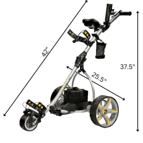 BAT-CADDY ELECTRIC GOLF CADDY X3R Sealed Lead 18-Hole Battery Powered Golf Push Cart with Remote, Dual Motor, 9-Speeds and Reverse, Cruise Control, Anti-Tip Wheel, Downhill Control β Phantom Black