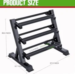 BBRUN Dumbbell Weight Sets with Rack 550 lbs Black