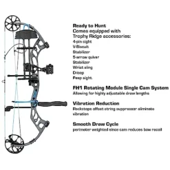 Bear Archery Prowess Ready to Hunt Compound Bow Package for Women and Youth Right Hand Mossy Oak Break Up Country DNA
