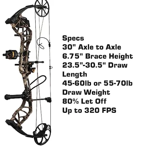 Bear Archery Species EV Ready to Hunt Compound Bow Package 60 lb Left Hand True Timber Strata