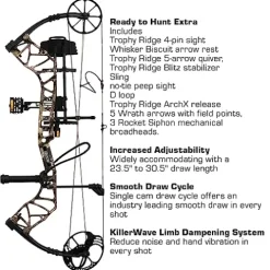 Bear Archery Species EV Ready to Hunt Compound Bow Package 60 lb Left Hand True Timber Strata