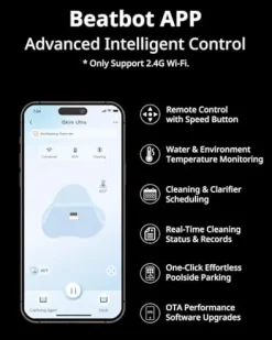 Beatbot iSkim Ultra Solar Pool Skimmer Robot Dark Blue