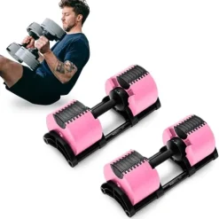 Bells of Steel Adjustable Dumbbells Set 5-80 lb Pink
