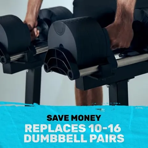 Bells of Steel Adjustable Dumbbells Set – NUOBELL Dumbbells Adjustable Weight Set 5-50 lb Pink