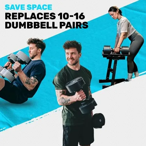 Bells of Steel Adjustable Dumbbells Set – NUOBELL Dumbbells Adjustable Weight Set 5-50 lb Pink