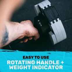 Bells of Steel Adjustable Dumbbells Set NUOBELL – Machined Steel Plates, Knurled Handle, Black 5-80 lb