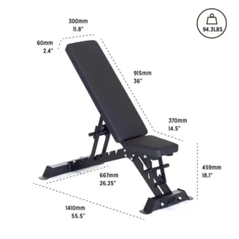 Bells of Steel Adjustable Weight Bench Black