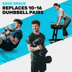 Bells of Steel Adjustable Dumbbells Set 5-50lb Ash