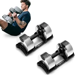 Bells of Steel Adjustable Dumbbells Set 5-50lb Ash